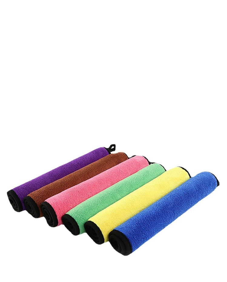 Wholesale of cross-border coral fleece car wash towels, thickened absorbent double-sided waxed car cleaning cloths, pet towels, fishing gear and gifts Item Picture