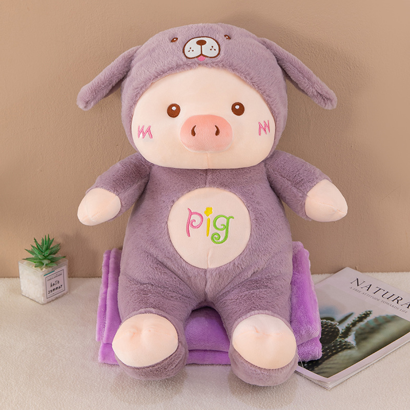 Piglet throw pillow quilt two-in-one blanket company gift car nap pillow office air conditioning pillow Specification drawing