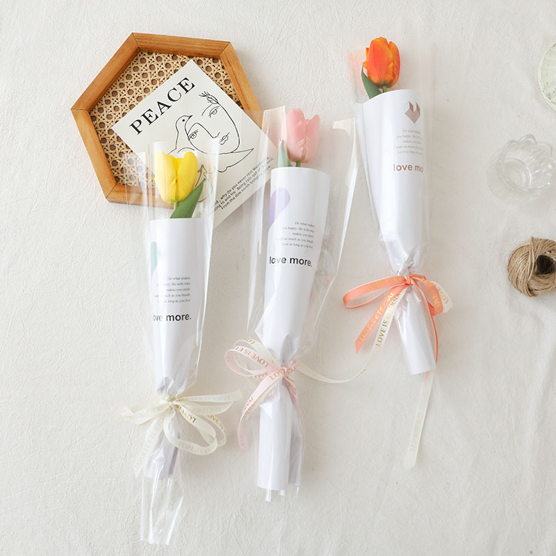 Small fresh transparent thickened opp Goddess Festival single bag small flower bouquet waterproof packaging Lily of the valley single bag wholesale details Picture