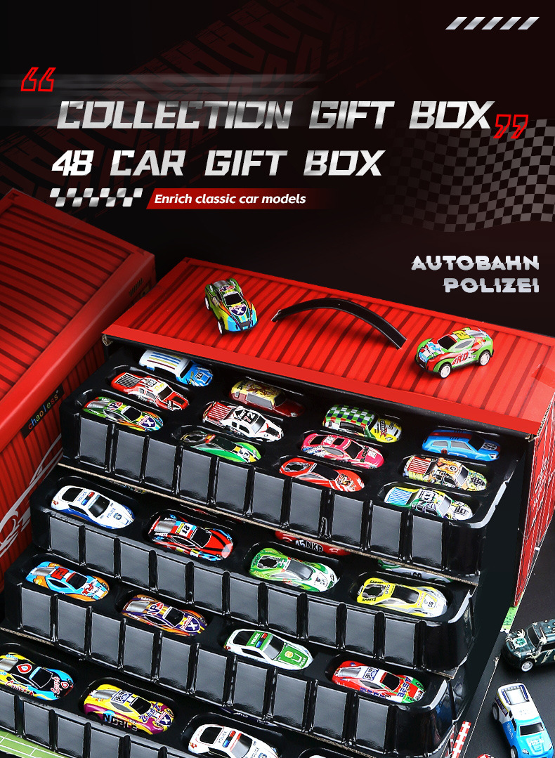 跨境合金回力车礼盒儿童仿真小汽车高档玩具车套装男孩生日礼物详情1