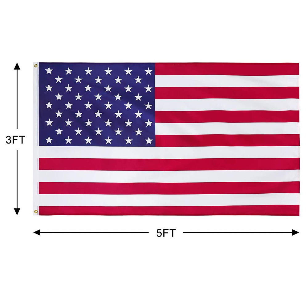 跨境亚马逊90×150cm美国国旗 3*5 大旗涤纶面料星条旗独立日旗帜