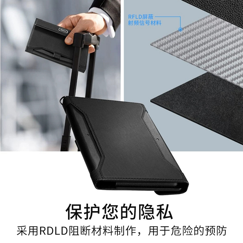 Passport bag, ID card bag, RFID anti-theft card holder, multi-functional passport holder, overseas travel air ticket holder, anti-magnetic passport holder Application Scenario