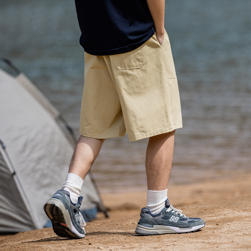 Hanlu Men's large pocket work shorts for men 2024 Summer new style Japanese retro loose casual five-inch pants Specification image