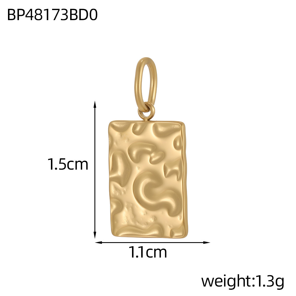 Cross-border best-selling stainless steel pendant texture pattern round plate heart four-leaf clover diy bracelet necklace accessory pic 48