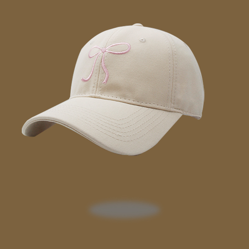 South Korean Version Of The New Bow Embroidery Cap Women's Summer Sun Sunscreen Soft Top Baseball Cap Show Face Small Hat Tide Application Scenario