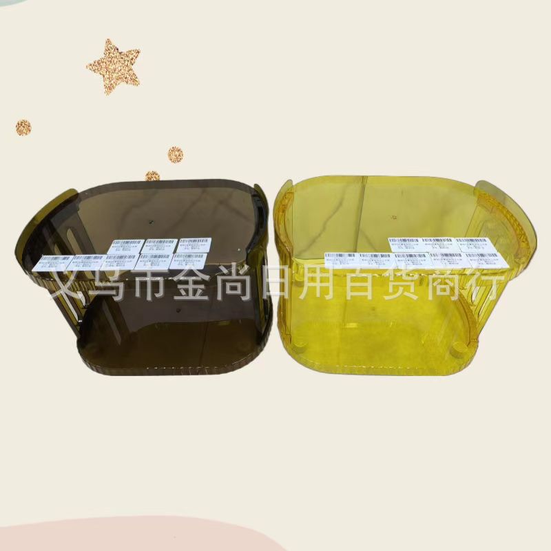 Light luxury storage box, double-layer desktop, cosmetics storage rack, dressing table, bathroom organization and storage, non-drilling storage rack details Picture