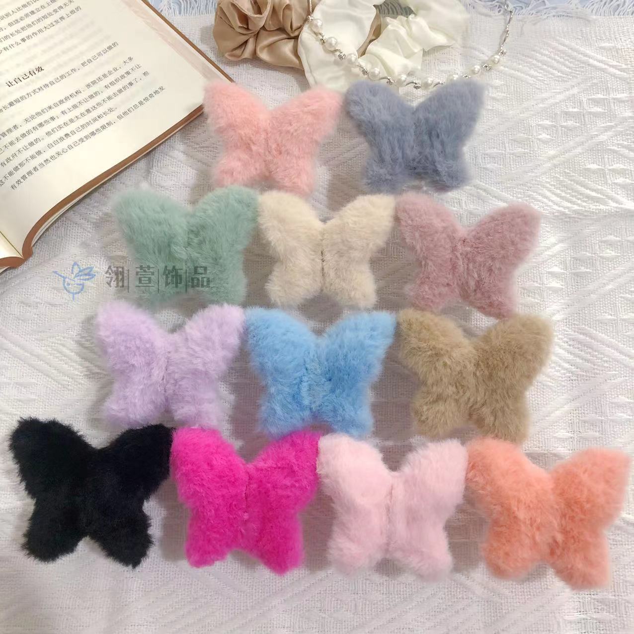 仿兔毛毛绒抓夹韩国秋冬毛毛发夹温柔风后脑勺大号鲨鱼夹发饰批发详情8