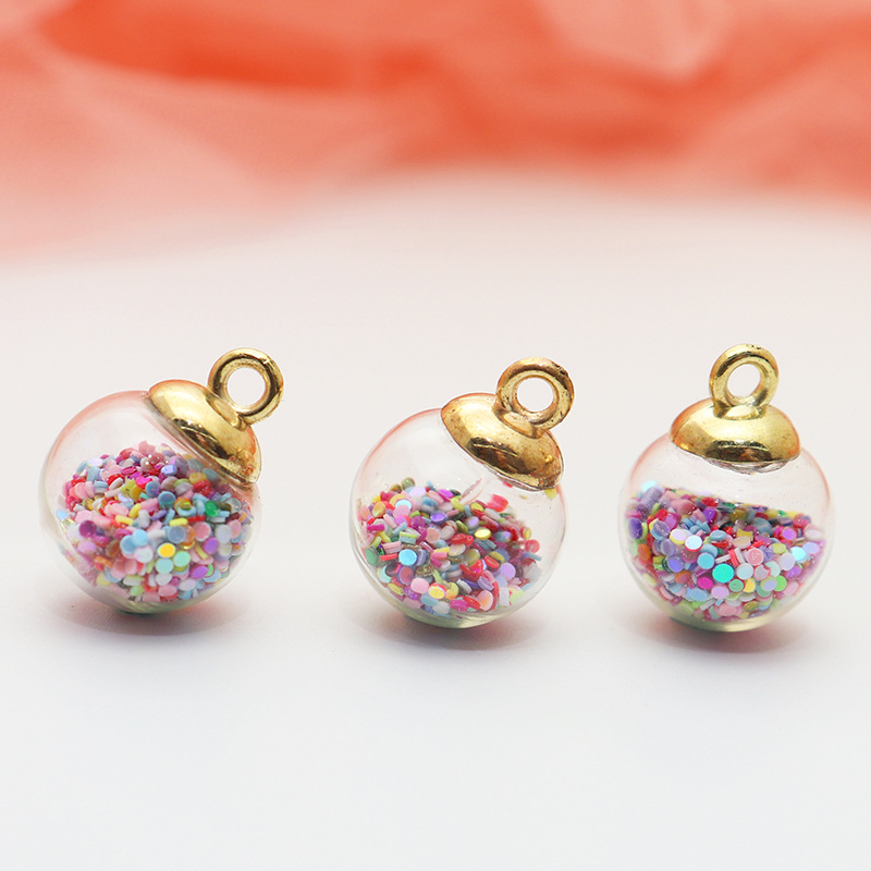 Ins-style sweet polka dot glass ball pendant, hair band, wristband DIY accessory manufacturer Specification image