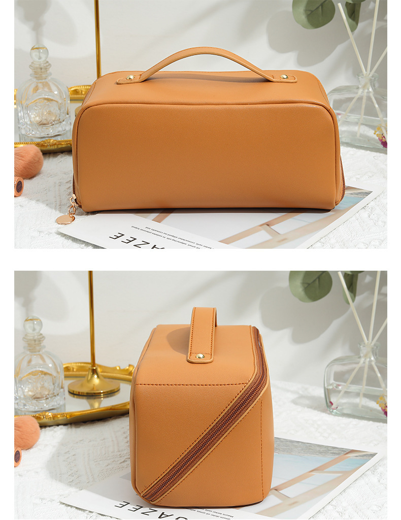 跨境便携化妆包分区大容量收纳包懒人pu化妆包高级感旅行洗漱包详情11