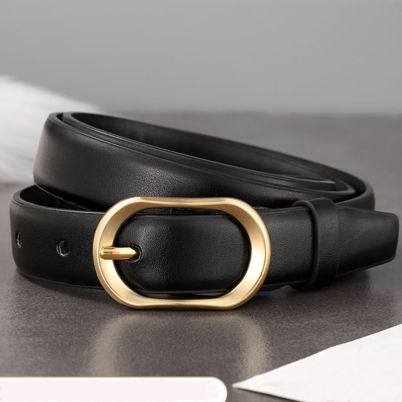 Korean-style simple ladies' dress with decorative belt, fashionable alloy pin buckle belt, versatile for women, casual and delicate decoration Application Scenario