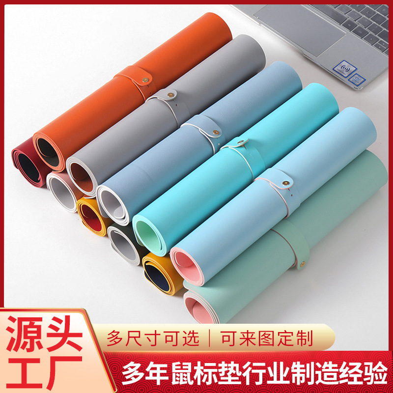 工厂现货大号电脑鼠标垫办公书桌垫皮质跨境超大皮革鼠标垫批发