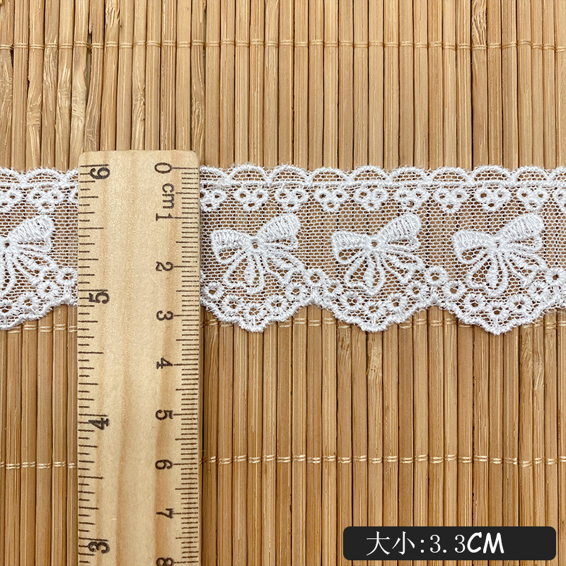 New Lolita lace, bow embroidery, mesh, barcode, home accessory materials, water-soluble lace details Picture