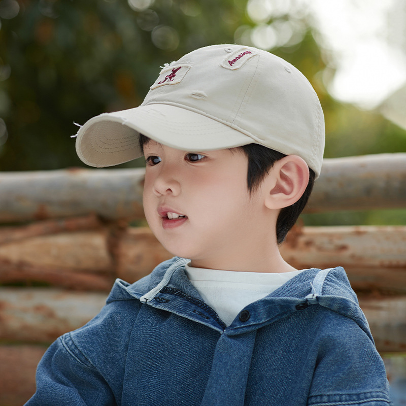 Children's Baseball Cap 2024 Spring/Summer New Sun Cap Boys And Girls Large Eaves Summer Sun Protection Khaki Baby Cap Specification drawing