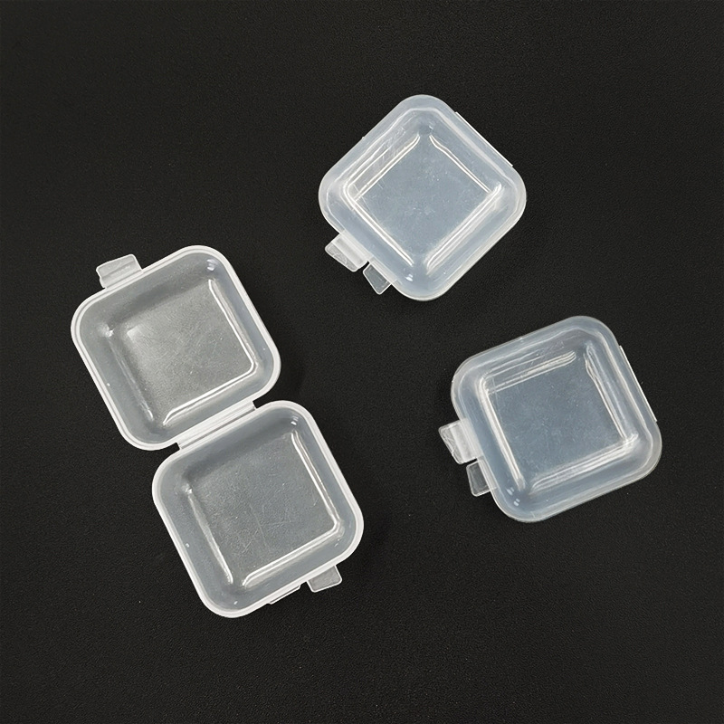 Earplug box, stud earrings, ring accessories, jewelry storage box, fishhook box, mini box, transparent plastic small square box Specification image