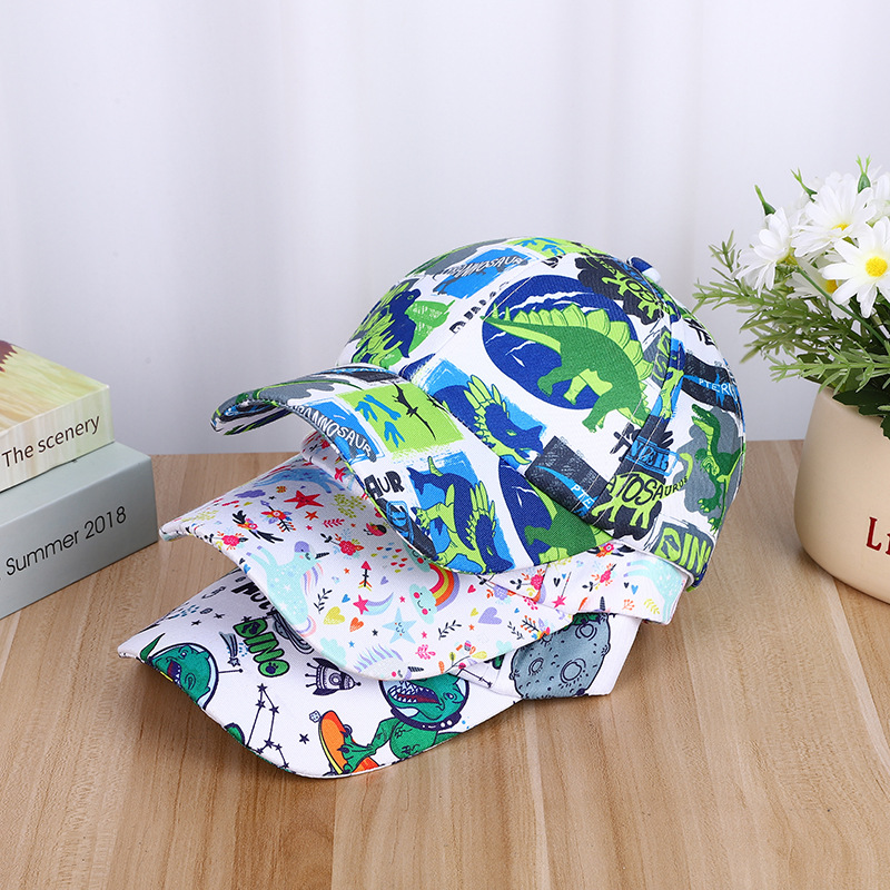 New Summer Cute Children's Cap New Children's Visor Cotton Printed Baseball Cap Boys Girls Cap details Picture