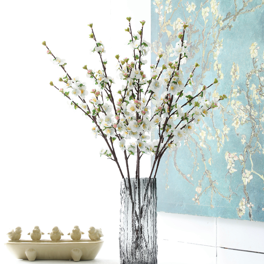 杏花 仿真花3D胶布桃花假花手感中式梅花 家居装饰样板房造型详情3