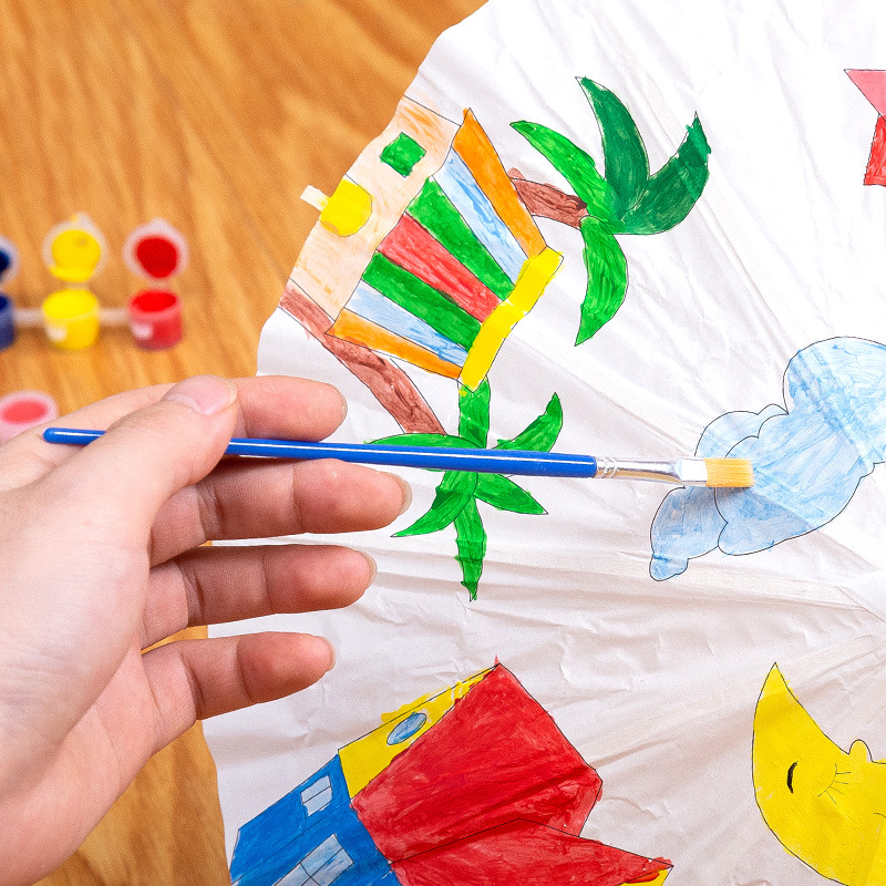空白油纸伞diy手工绘画伞材料幼儿园创意儿童手绘涂鸦涂色小雨伞详情图2