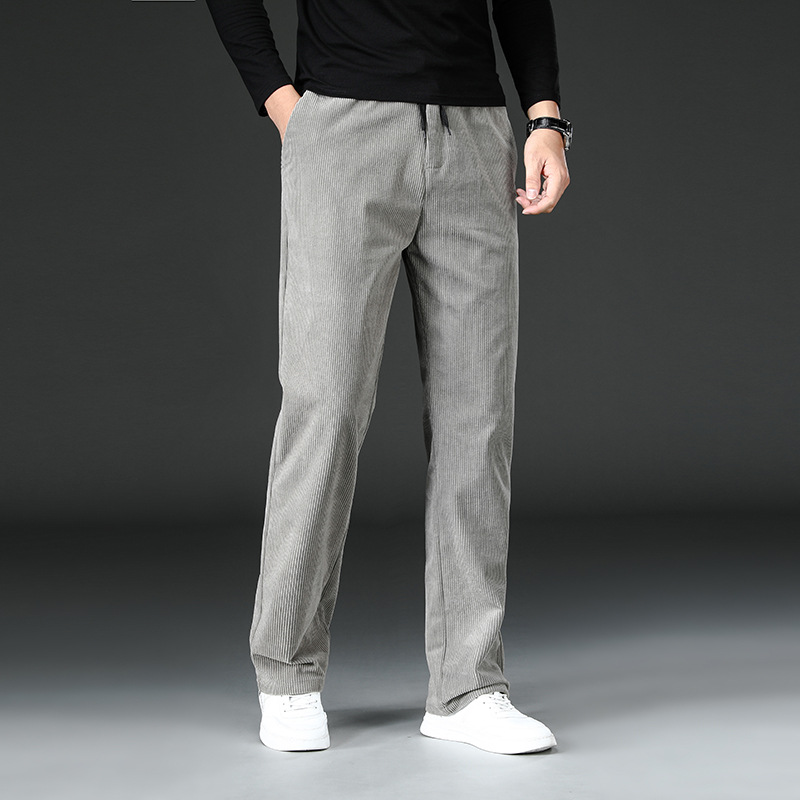 The new men's trousers for autumn and winter 2022 are casual straight-leg, loose, large-sized, mid-waist corduroy and thickened casual pants details Picture