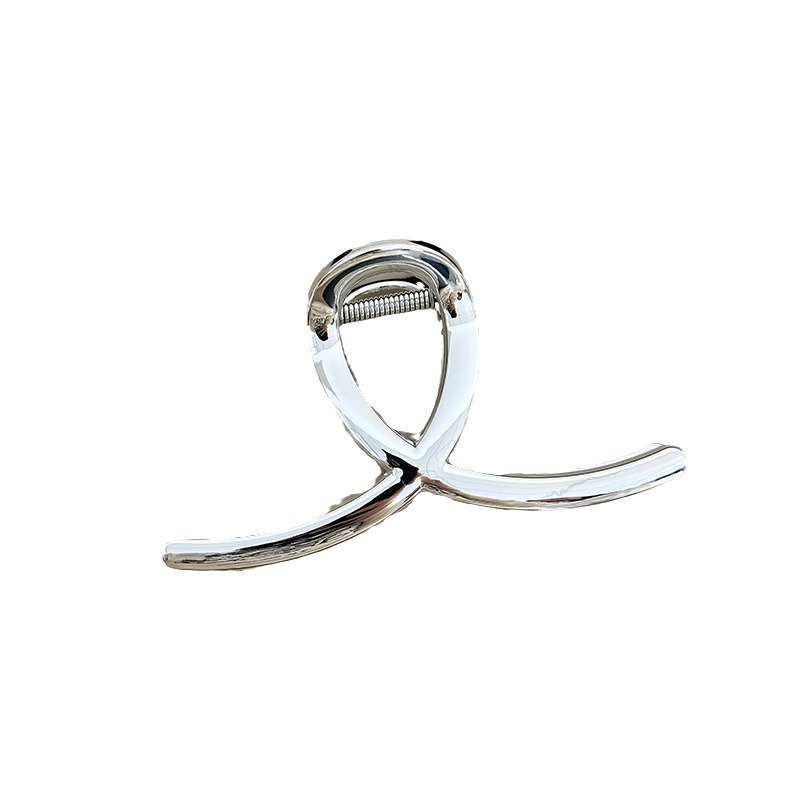 New Texture Imitation Metal Silver Grab Clip Love Hair Grab Shark Clip Back Head Half Tie Hair Clip Hair Accessories Item Picture