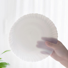 白玉玻璃瓷餐宝chinbull 白色离心花边碗钢化玻璃碗玉晶玻璃汤碗