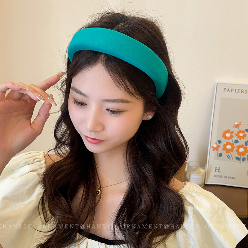 Geometric Fabric Sponge Headband Retro Ins High Cranial Top Pressure Headband New Simple High Sense Of Going Out Hair Accessories details Picture