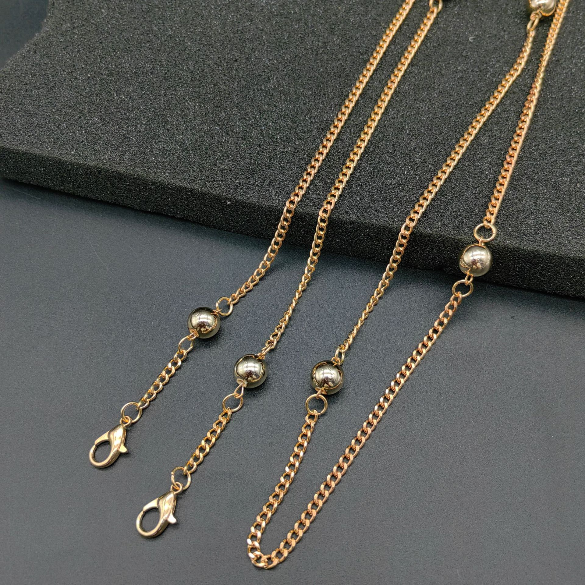 Wholesale Metal Chain Double Head Lobster Buckle Clothing Bag Waist Chain Electroplating Color Preserving Chain Diy Hand Accessories details Picture