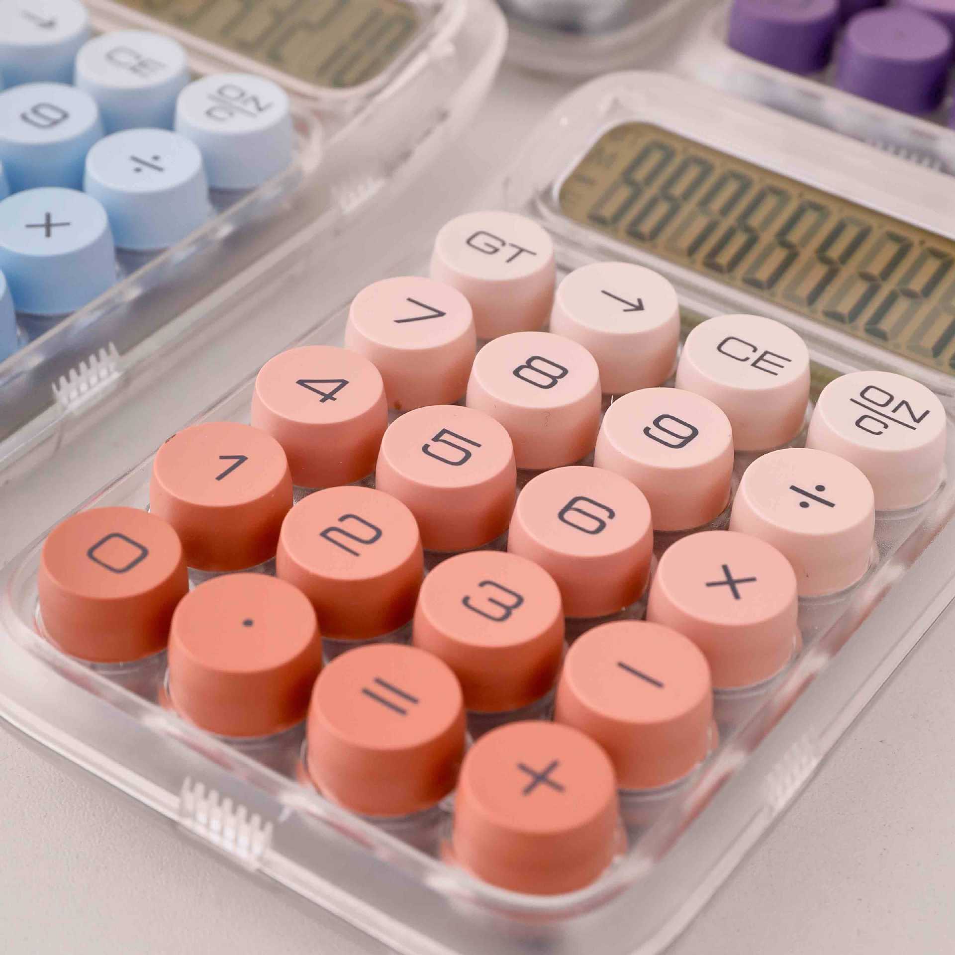 Transparent gradient color calculator, portable high appearance level student examination office calculator, large keys on the calculator Specification image