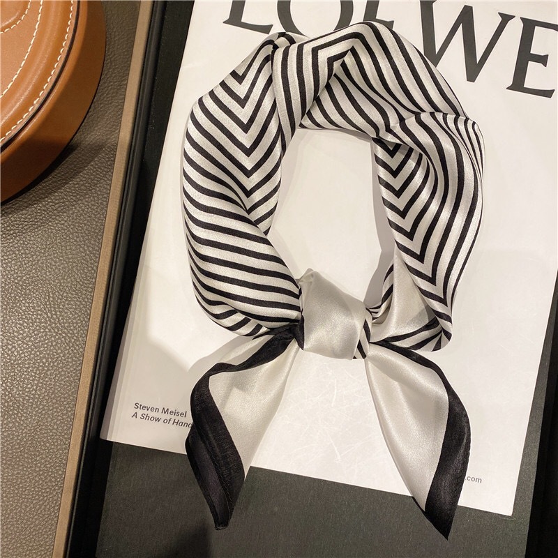 Cross-Border New Silk Scarf Female Spring And Summer Fashion Senior Sense Korean Version All Match Silk Silk Scarf Silk Square Scarf Custom Wholesale details Picture
