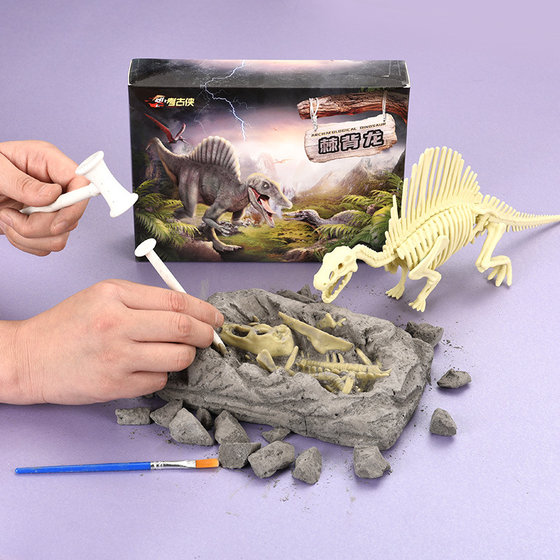 考古挖掘霸王龙恐龙化石恐龙儿童手工挖宝玩具考古挖宝盲盒批发详情图4