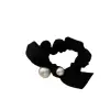 Bow tie large intestine hair band, high-end pearl hair tie, women's summer 2023 new style, elegant Korean high-elasticity rubber band Item Picture