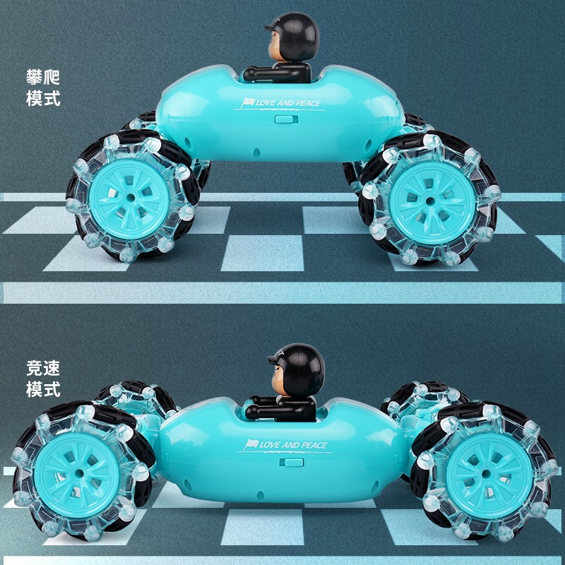 横行喷雾公仔/遥控车/特技车白底实物图