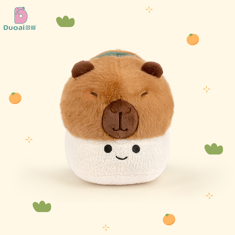 Genuine Capibala Cute Sushi Fries Capybara Plush Toy Doll Soft Throw Pillow Birthday Gift Specification drawing