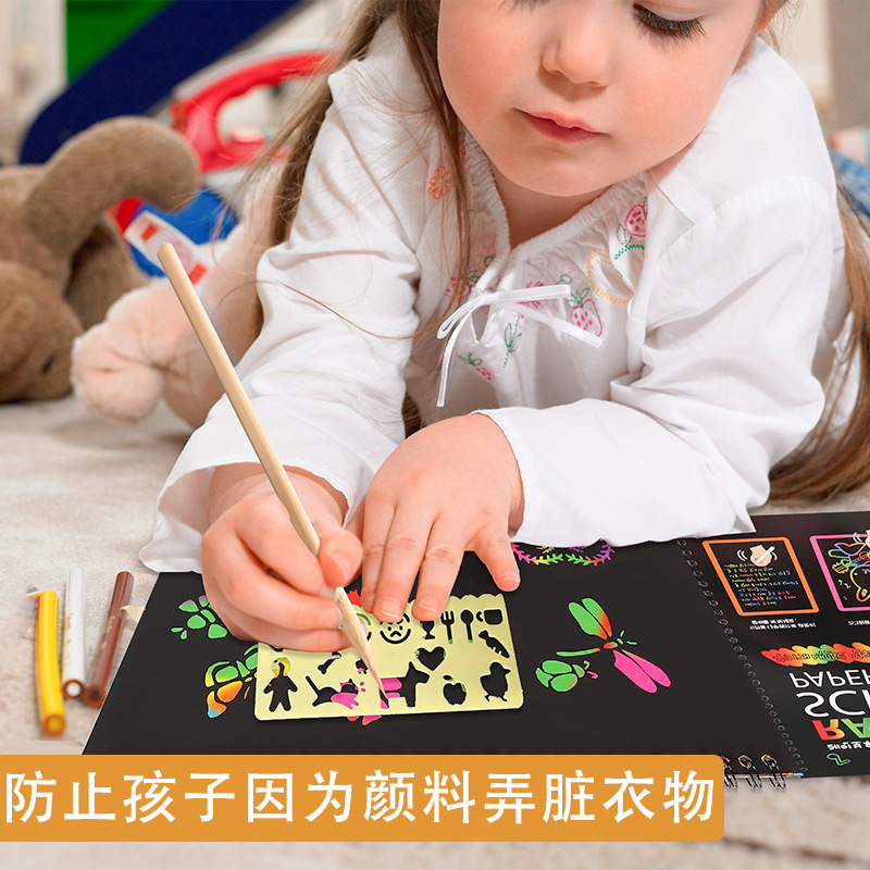 Dazzling Scratch Book Thickened Large Children's Diy Scratch Art Painting Graffiti Scratch Paper Wholesale Manufacturers details Picture