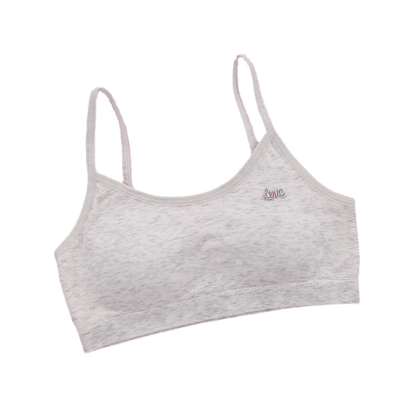 New girls vest thin strap thin cotton inner anti-slip fixed cup student bra Breathable comfortable underwear Item Picture