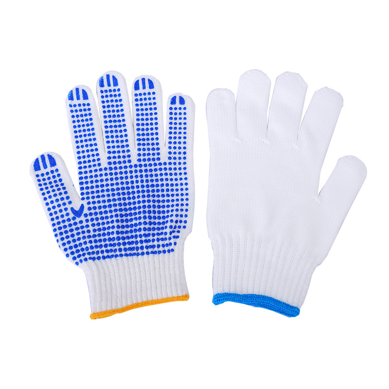 Wholesale labor protection gloves, thickened wear-resistant cotton yarn, nylon cotton thread, anti-slip, dirt-resistant and hand protection for both men and women during work Item Picture