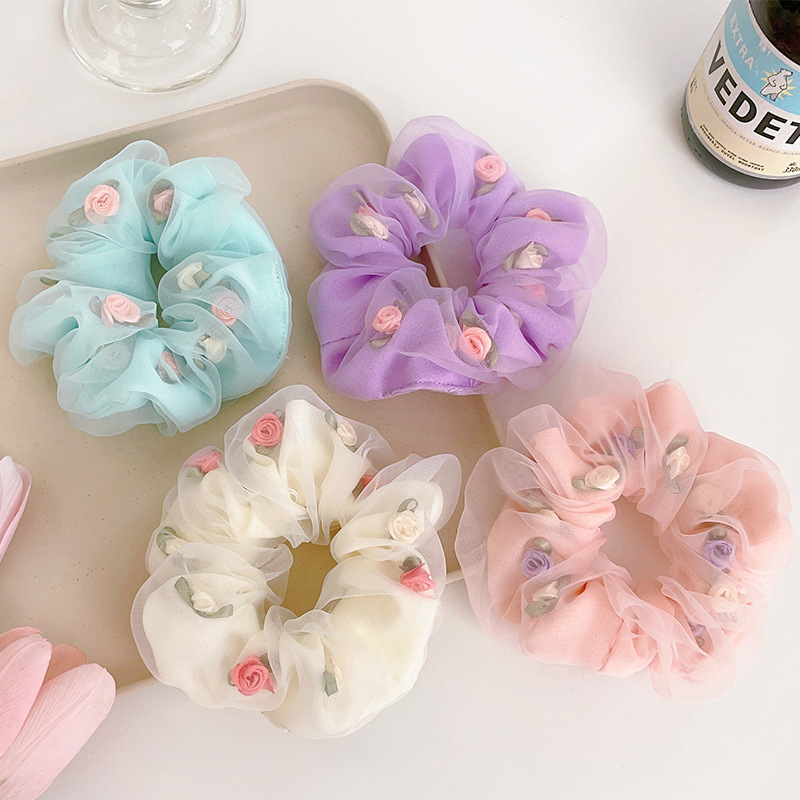 Double Mesh Yarn Floral Head Cord Senior Feeling Ball Head Large Hair Band Women's Hair Adult Super Fairy Fascinator details Picture