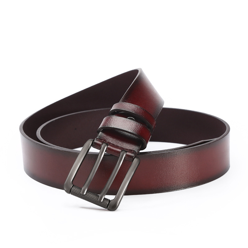 Cross-border best-selling men's double-row pin buckle belt, cowhide belt, retro casual belt manufacturer, wholesale and direct sales in stock Application Scenario