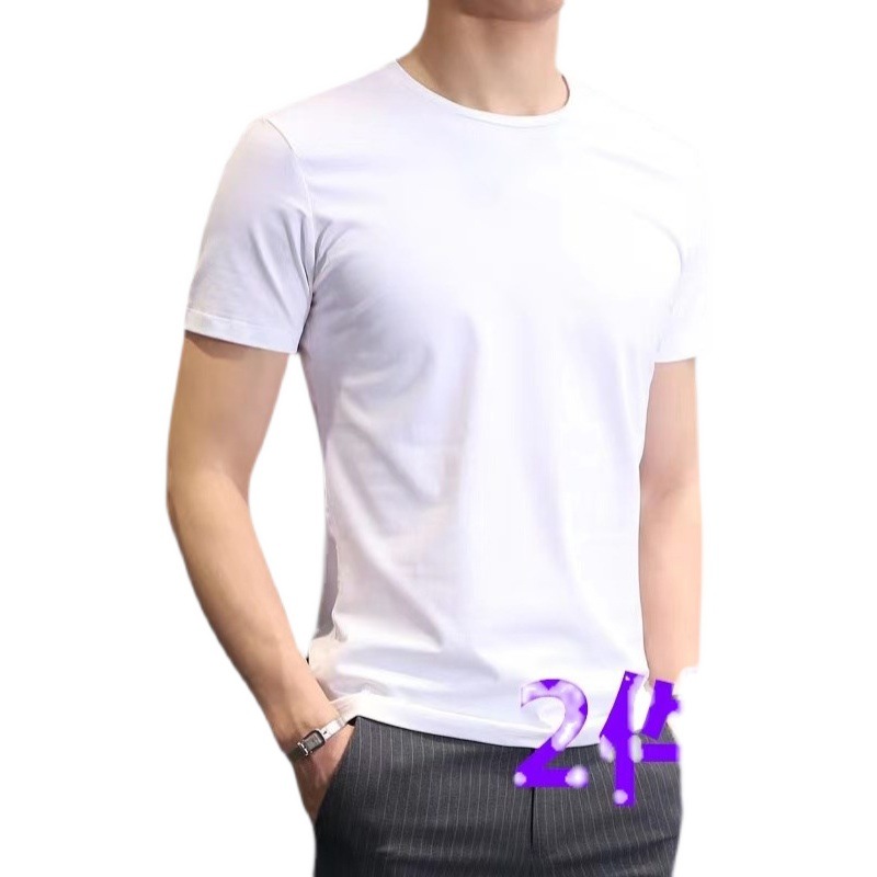 Modal coreano puro blanco manga corta camiseta hombre media manga color sólido legging fitness slim body body bodysuit Item Picture