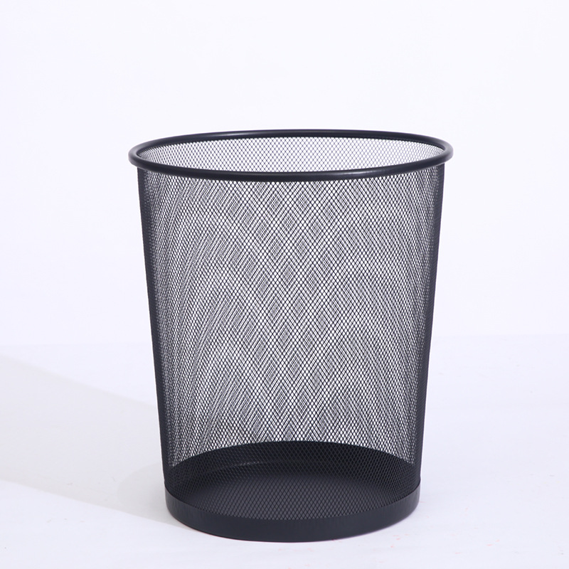 Fashion Simple Hollow Trash Can Creative Metal Mesh Trash Can Household Office Multi-Functional Paper Basket
