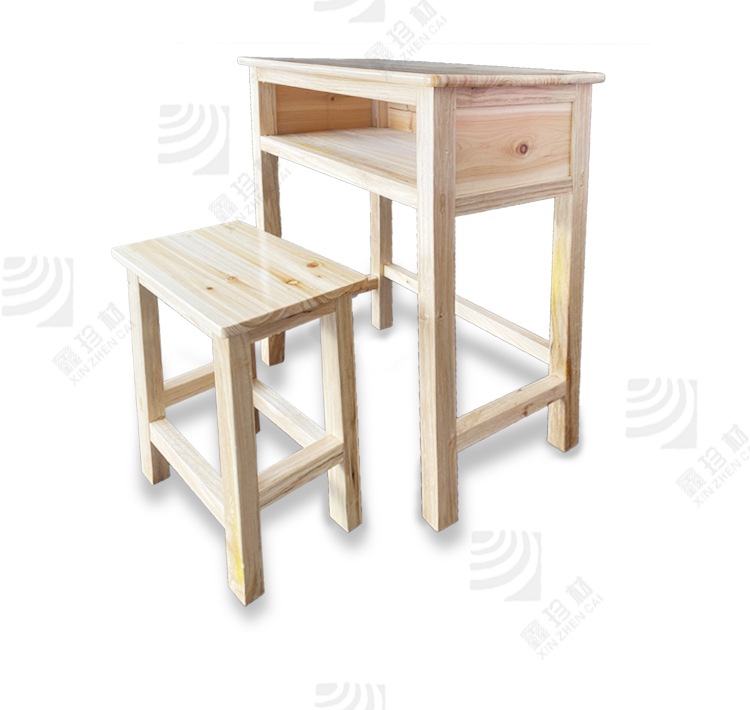 Manufacturers Direct Sales Of Solid Wood Single Desks And Chairs Wooden Children Learning Kindergarten Students Desks And Chairs Set Fir Oak Item Picture