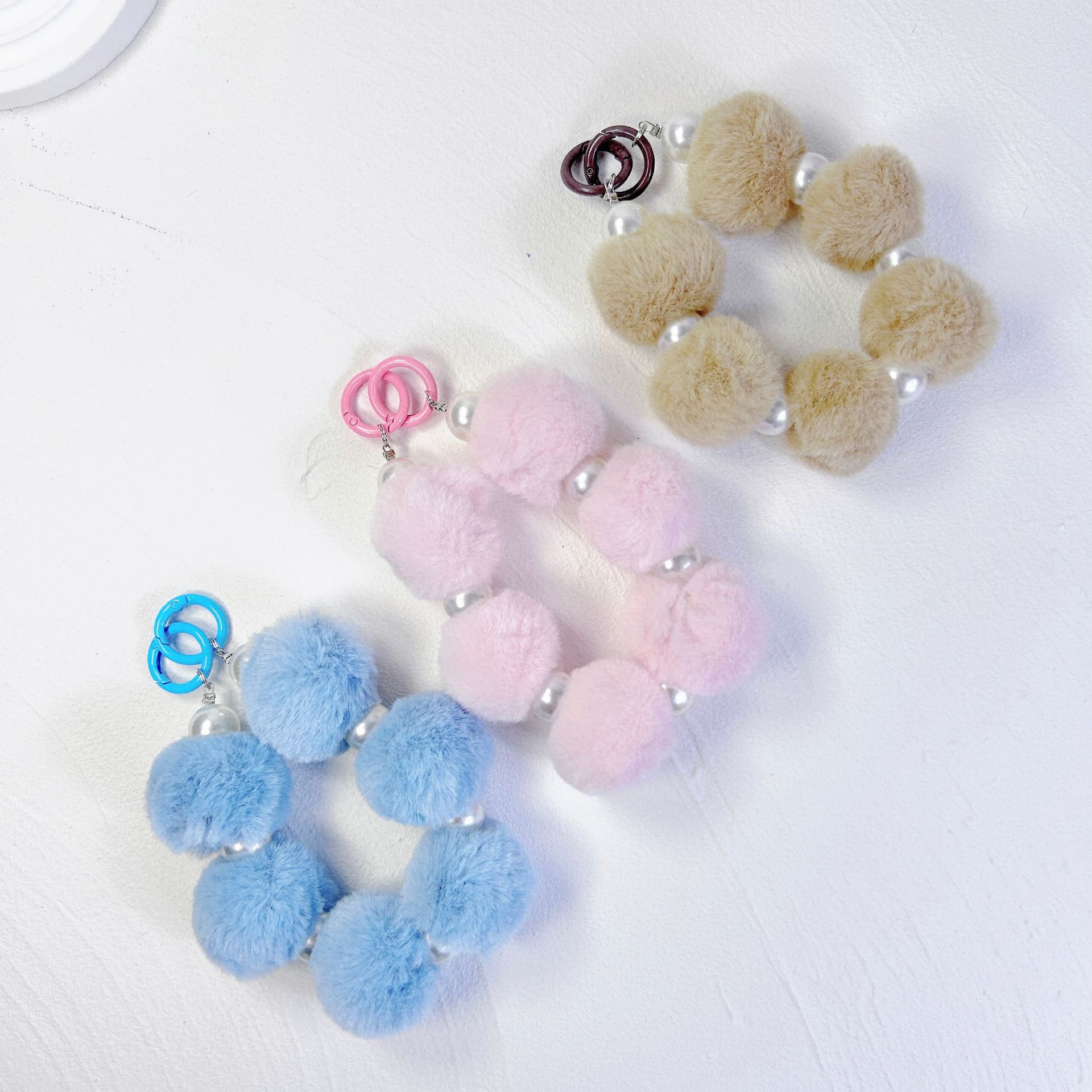 23 New Plush Color Hairball Pendant Chain Mobile Phone Pendant Chain Creative Bag Key Chain Shake Tone Blind Box Key Chain details Picture