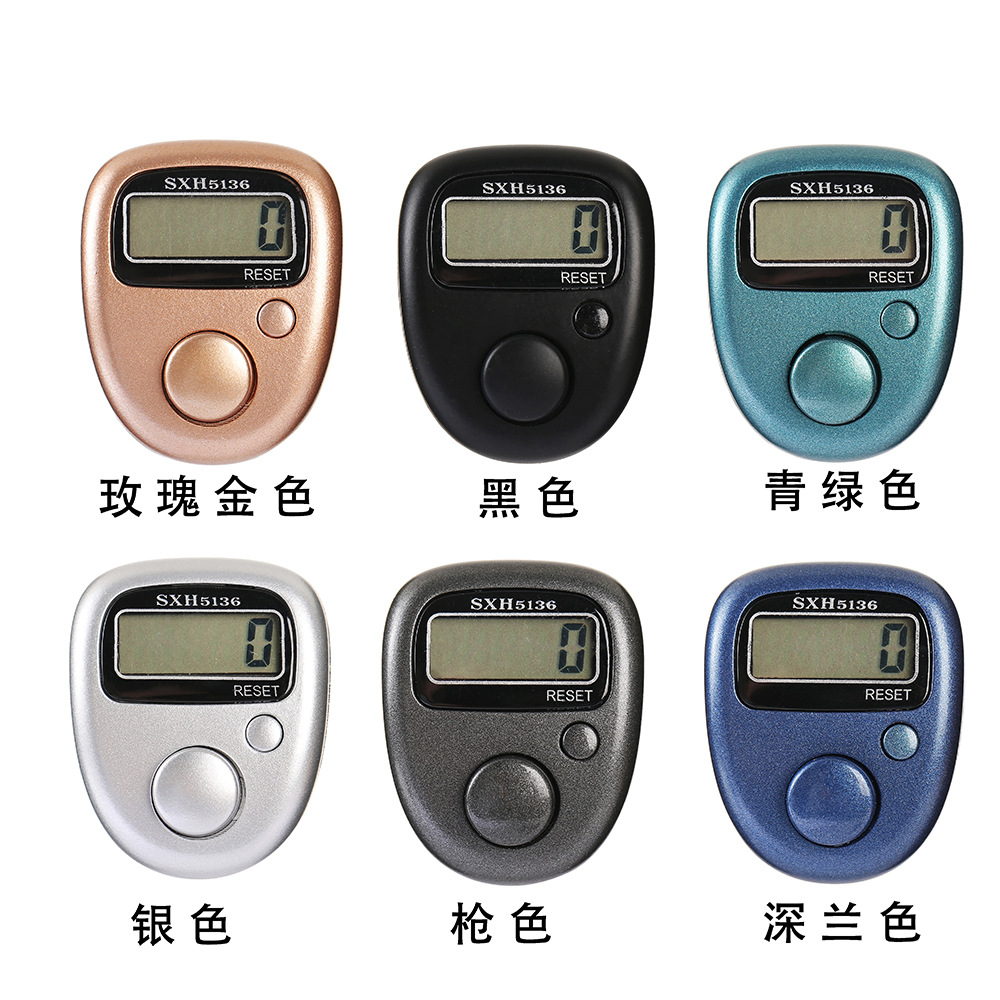 515#计数器木纹电镀喷漆指环戒指款式不带灯电子数显人流计数器