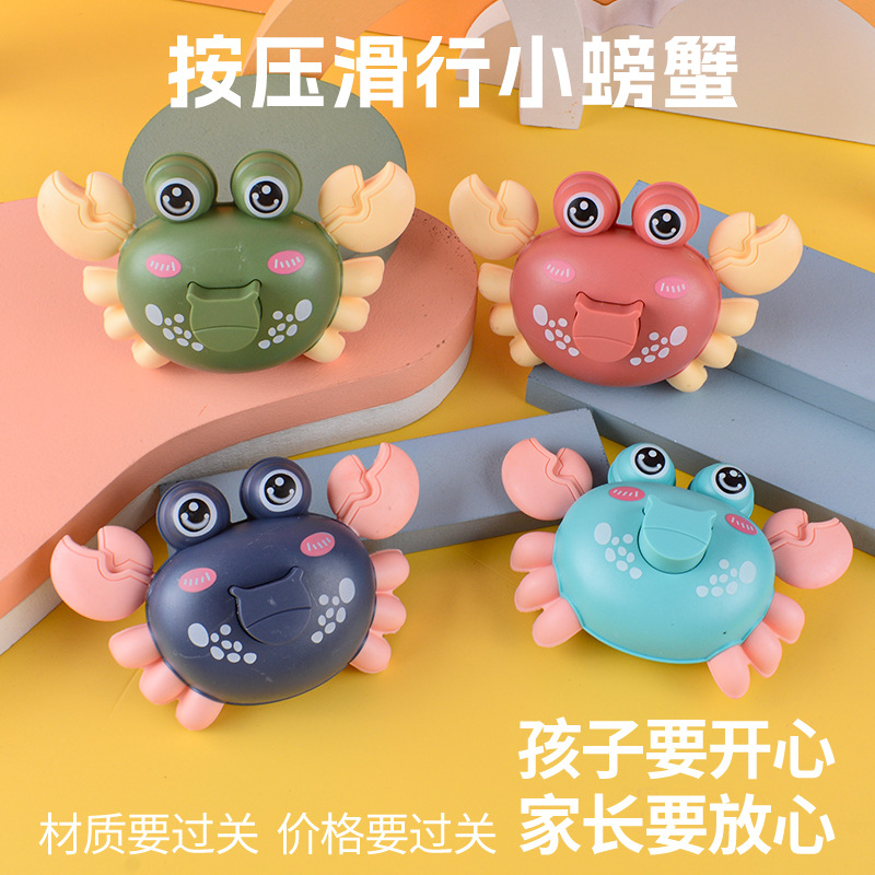 Street stall wholesale press spring little crab baby crawling toys, running and educational baby cartoon little animals Specification image