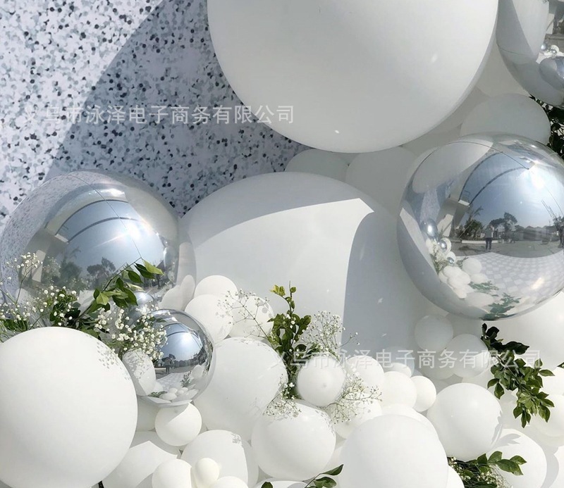跨境ins白色气球主题套装 马卡龙白色乳胶气球 派对装饰用品详情图4