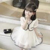 Summer dress for girls 2022, a cute short-sleeved princess dress for little kids with a Korean style and a cute chanel-like mesh fabric details Picture