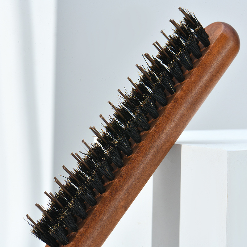 He Mu double-row comb, pointed-tail comb, narrow-toothed comb, hair styling, pig's mane comb, fluffy style, pointed-tail updo, curly hair comb details Picture
