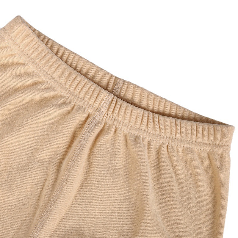Winter children's seamless base layer, flesh-colored soft polyester thermal underwear set, mid-waist loose-mouth long Johns are available Item Picture