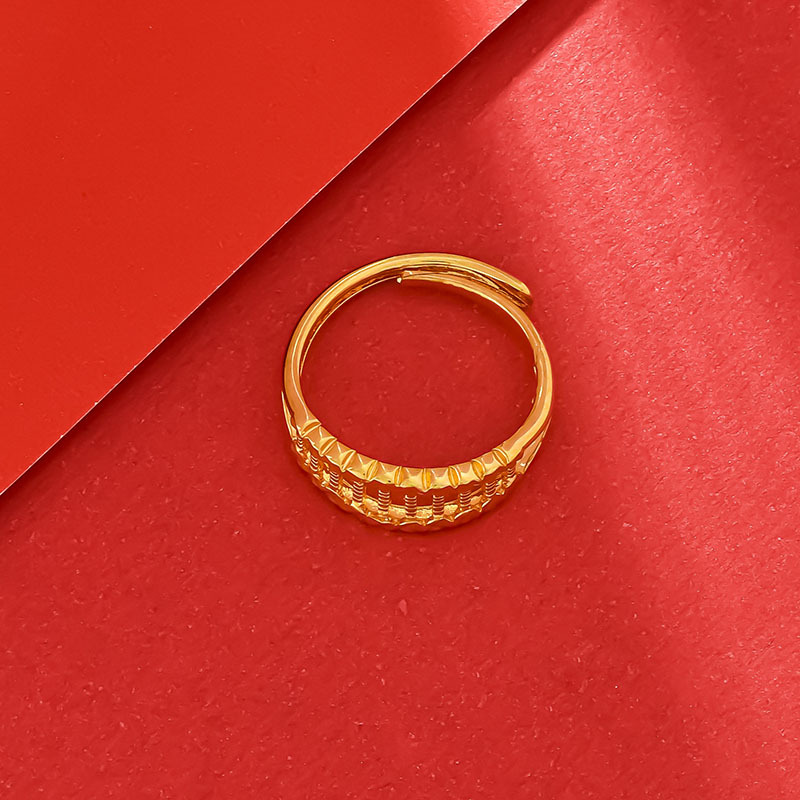 Chuangmei Jewelry's 24K gold-plated heart-shaped opening ring is a unique and retro design for women's wedding rings Specification image