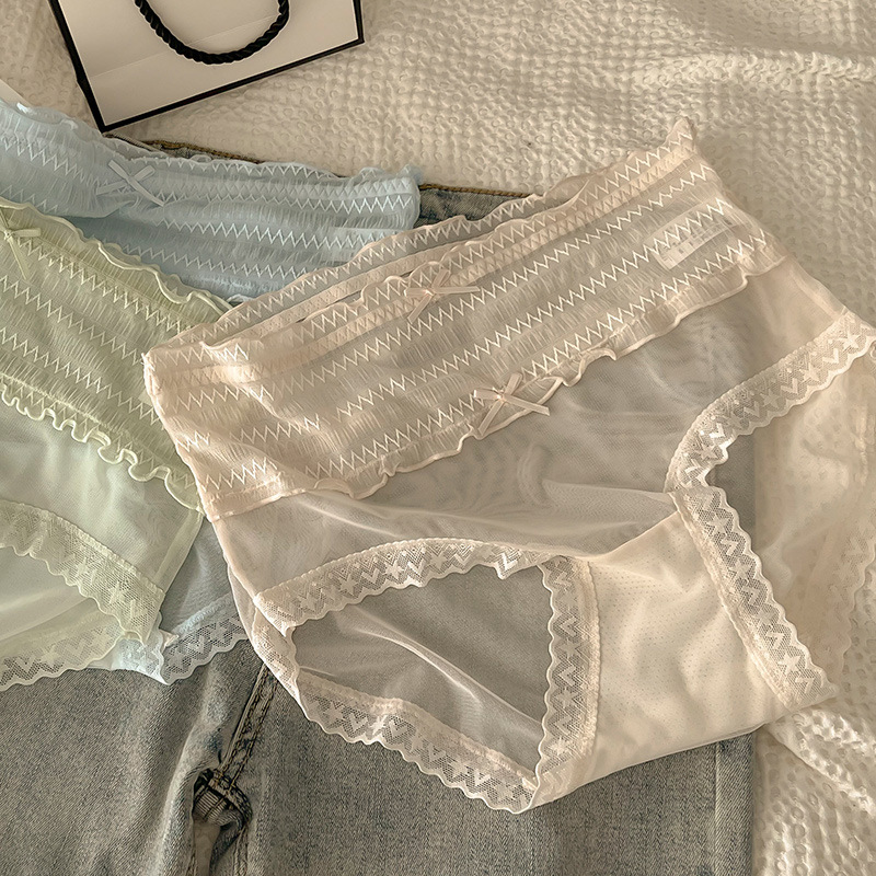 Women's Underwear Women's Large Size Mid-Waist Translucent Lace Edge Pure Fat Mm200 Pounds Sexy Hip Lift Breathable Pants Application Scenario