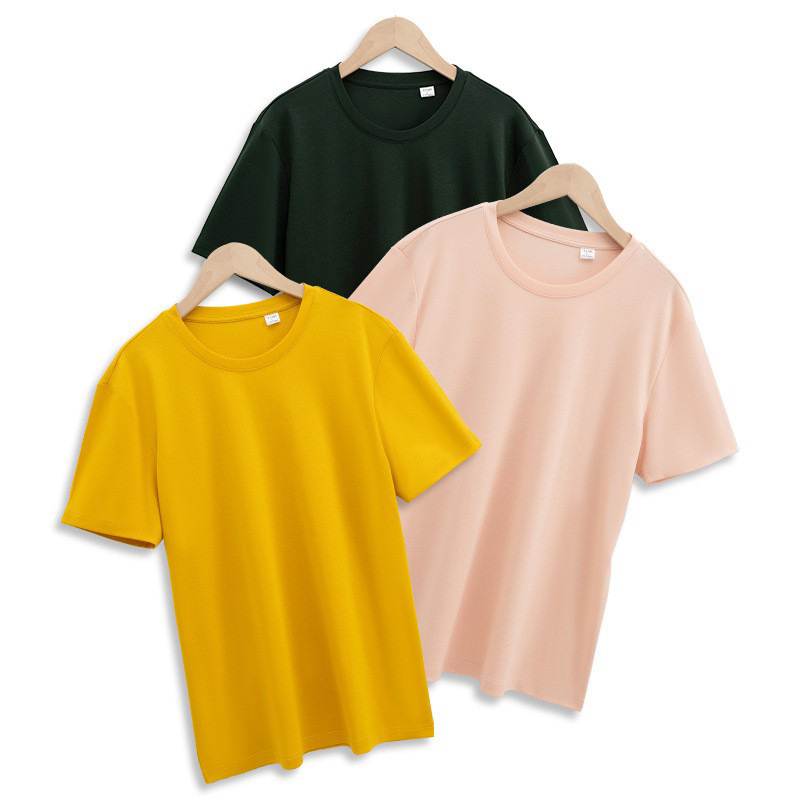 160支高端丝光棉t恤男短袖白小T纯色圆领免烫长绒棉男士t恤